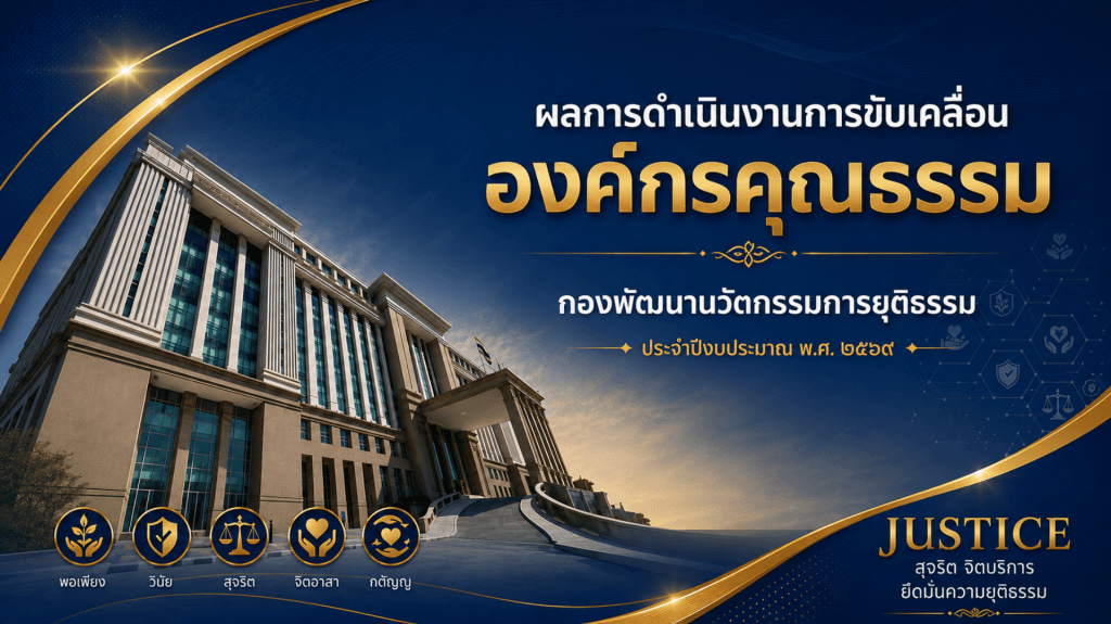 รายงานผลการดำเนินงานตามแผนส่งเสริมคุณธรรม กองพัฒนานวัตกรรมการยุติธรรม ประจำปีงบประมาณ พ.ศ. 2569